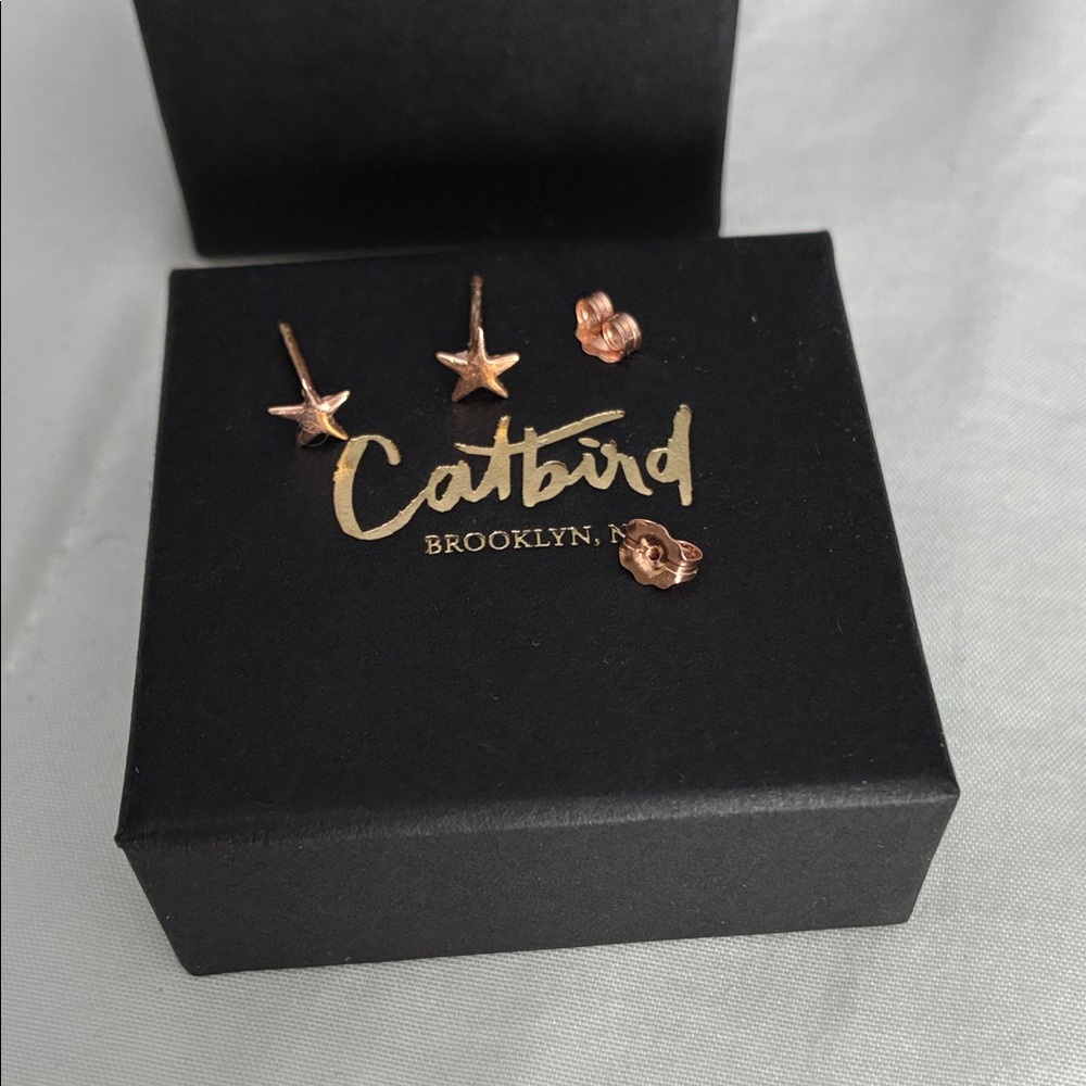 Catbird Gold Star Stud Earrings – Minimal Women’s Jewelry - Picture 2 of 5